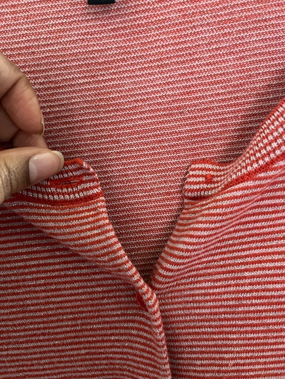 Talbots Rose-Striped Button Cardigan - Picture 6 of 7